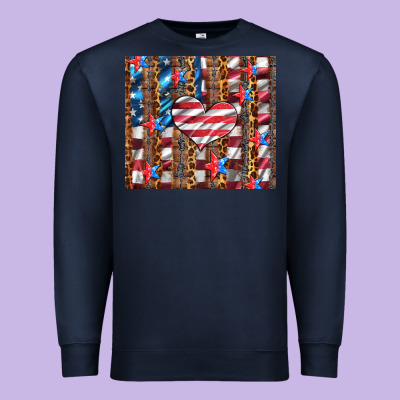 Western Usa Flag Heart And Stars Tumbler Premium Sweatshirt Designed By Artiststas