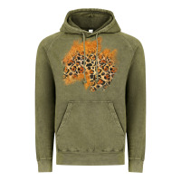 Vintage Olive leopard glitter patch Vintage Hoodie - AdoDesignShop