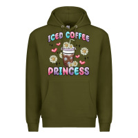 Army Green iced coffee princess Premium Hoodie - MaliasSmallBusiness