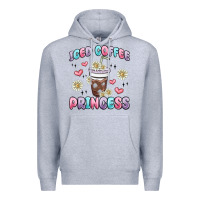 Heather Grey iced coffee princess Premium Hoodie - MaliasSmallBusiness