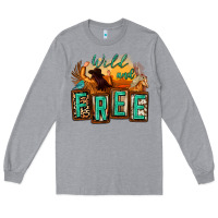 Heather Grey wild and free cowgirl horse desert Long Sleeve Tee - Zillion Design Studio