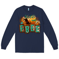 Navy wild and free cowgirl horse desert Long Sleeve Tee - Zillion Design Studio