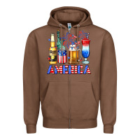 Chestnut 4th of July American drinks America Zipper Hoodie - Neo Western