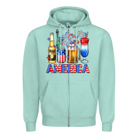 Seafoam 4th of July American drinks America Zipper Hoodie - Neo Western