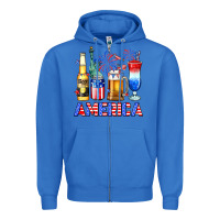 True Royal 4th of July American drinks America Zipper Hoodie - Neo Western