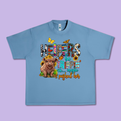 Heifers Be Trippin Ok Maybe I Pushed Her Urban Heavy Tee Designed By Barkaloodesign