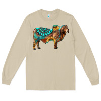 Mushroom brahman bull gemstone turquoise and sunflower Long Sleeve Tee - RanaPortraitStore