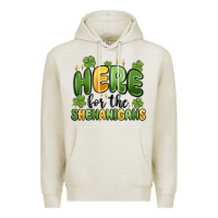 Oatmeal Heather here for the shenanigans Premium Hoodie - MaliasSmallBusiness