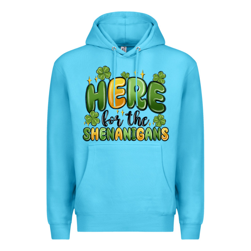 Here For The Shenanigans Premium Hoodie by MaliasSmallBusiness | Teevron
