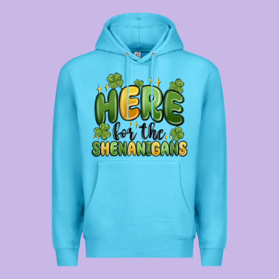 Here For The Shenanigans Premium Hoodie Designed By Maliassmallbusiness