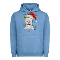 Pigment Pebble Blue merry christmas ghost Urban Hoodie - MaliasSmallBusiness
