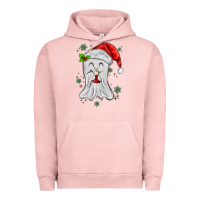 Pigment Salmon merry christmas ghost Urban Hoodie - MaliasSmallBusiness