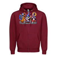 Usa 4th Of July Gnomes  4th Of July Zipper Hoodie | Teevron