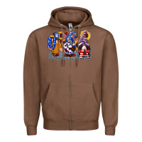 Chestnut USA 4th of July gnomes  4th of july Zipper Hoodie - CowGirlArtShop