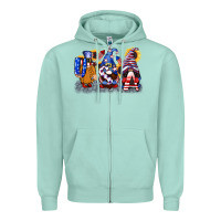 Seafoam USA 4th of July gnomes  4th of july Zipper Hoodie - CowGirlArtShop