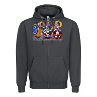 Smoke USA 4th of July gnomes  4th of july Zipper Hoodie - CowGirlArtShop
