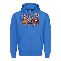 True Royal USA 4th of July gnomes  4th of july Zipper Hoodie - CowGirlArtShop