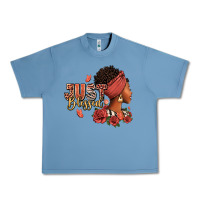 Pebble Blue Just blessed afro woman with roses Urban Heavy Tee - RanaPortraitStore