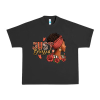 Pigment Black Just blessed afro woman with roses Urban Heavy Tee - RanaPortraitStore
