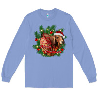Colony Blue merry Christmas brahman bull Long Sleeve Tee - RanaPortraitStore