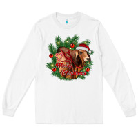 White merry Christmas brahman bull Long Sleeve Tee - RanaPortraitStore