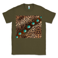 Army Green leopard gemstone leather Classic Tee - BarkalooDesign