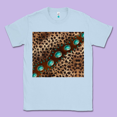 Leopard Gemstone Leather Classic Tee Designed By Barkaloodesign