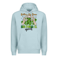 Blue Mist rolling up some shamrock spirit Premium Hoodie - MaliasSmallBusiness
