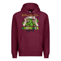 Burgundy rolling up some shamrock spirit Premium Hoodie - MaliasSmallBusiness