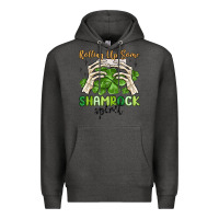 Charcoal Heather rolling up some shamrock spirit Premium Hoodie - MaliasSmallBusiness