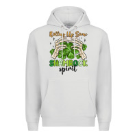 Dove Grey rolling up some shamrock spirit Premium Hoodie - MaliasSmallBusiness