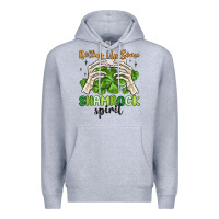 Heather Grey rolling up some shamrock spirit Premium Hoodie - MaliasSmallBusiness