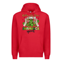 Red rolling up some shamrock spirit Premium Hoodie - MaliasSmallBusiness