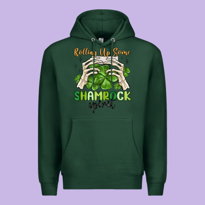 Rolling Up Some Shamrock Spirit Premium Hoodie Designed By Maliassmallbusiness