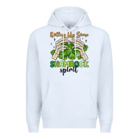 White rolling up some shamrock spirit Premium Hoodie - MaliasSmallBusiness
