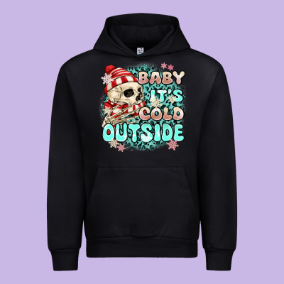 Baby Its Cold Outside Skeleton Urban Hoodie Designed By Maliassmallbusiness