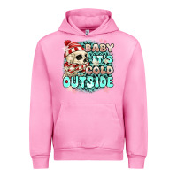 Fuchsia Pink baby its cold outside skeleton Urban Hoodie - MaliasSmallBusiness