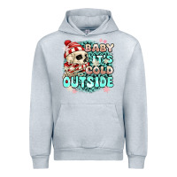 Heather Grey baby its cold outside skeleton Urban Hoodie - MaliasSmallBusiness