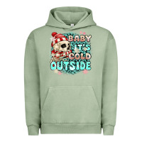 Pigment Oil Green baby its cold outside skeleton Urban Hoodie - MaliasSmallBusiness