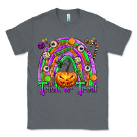 Charcoal Heather Trick or Treat Halloween Rainbow Classic Tee - texasbilliewilder