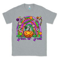 Heather Grey Trick or Treat Halloween Rainbow Classic Tee - texasbilliewilder