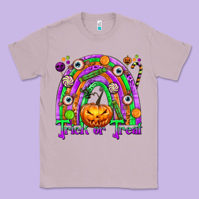 Trick Or Treat Halloween Rainbow Classic Tee Designed By Texasbilliewilder
