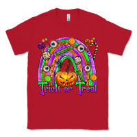 Red Trick or Treat Halloween Rainbow Classic Tee - texasbilliewilder