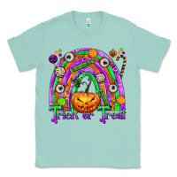 Seafoam Trick or Treat Halloween Rainbow Classic Tee - texasbilliewilder
