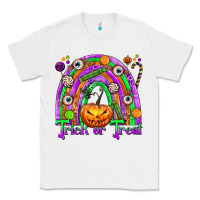 White Trick or Treat Halloween Rainbow Classic Tee - texasbilliewilder