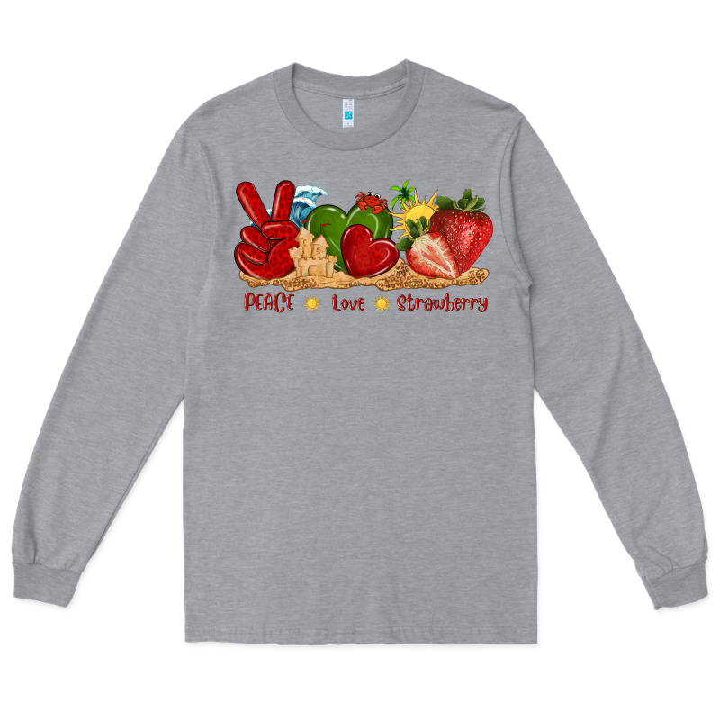 Peace Love Strawberry With Summer Long Sleeve Tee by texasbilliewilder | Teevron