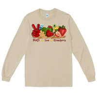 Mushroom peace love strawberry with summer Long Sleeve Tee - texasbilliewilder
