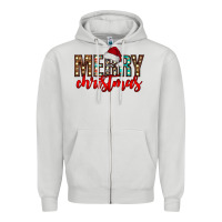 Dove Grey merry christmas Zipper Hoodie - CowhideDigitalArt