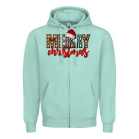 Seafoam merry christmas Zipper Hoodie - CowhideDigitalArt