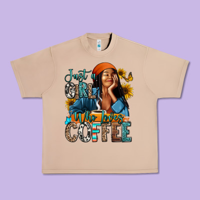 Just A Girl Who Loves Coffee Urban Heavy Tee Designed By Ranaportraitstore